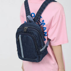 Denim Canvas Women Backpack High Capacity Teenage Girls Female Rucksack