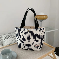 Girls Print Cotton Storage Bag Women Portable Soft Pouch