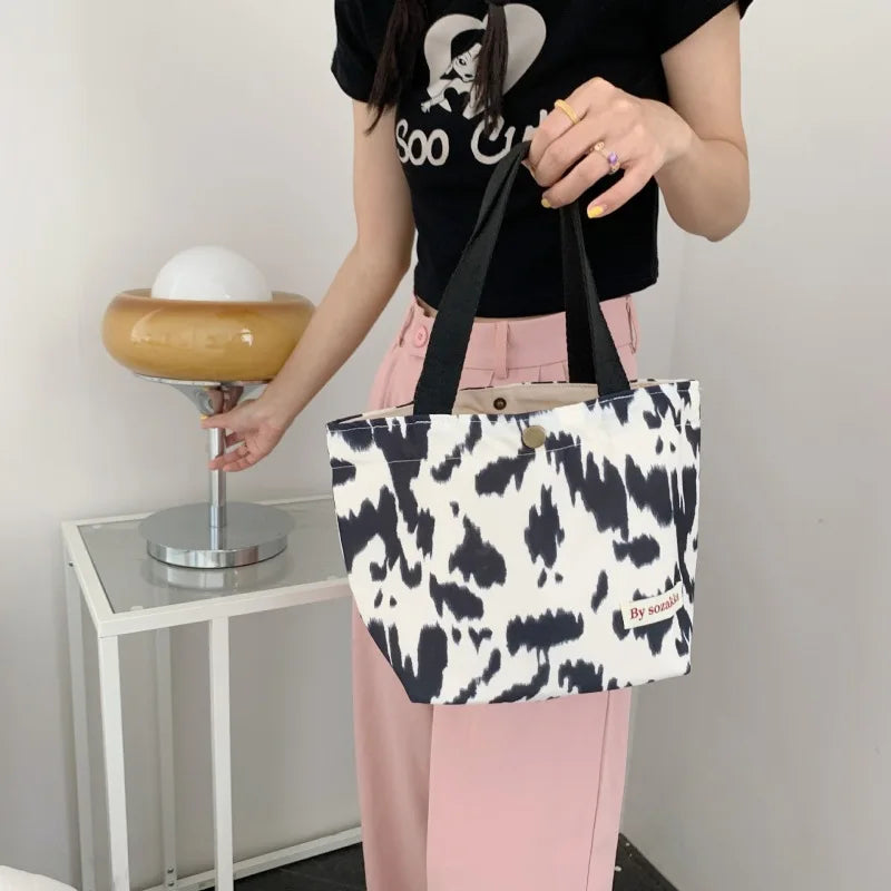 Girls Print Cotton Storage Bag Women Portable Soft Pouch