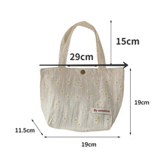 Girls Print Cotton Storage Bag Women Portable Soft Pouch