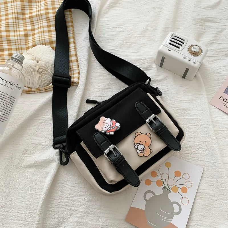 Anime Shoulder Bag Cartoon Casual Canvas Messenger Bag for Women