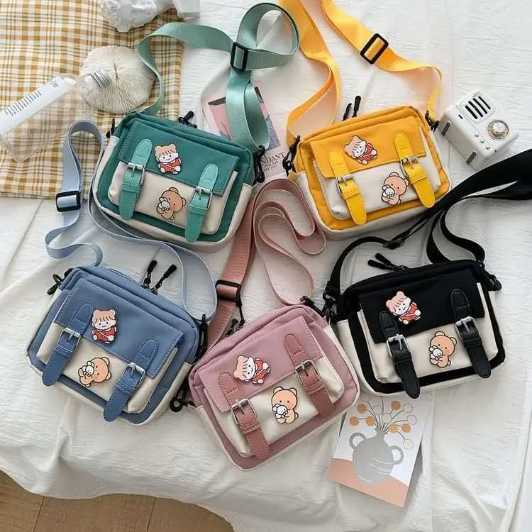 Anime Shoulder Bag Cartoon Casual Canvas Messenger Bag for Women