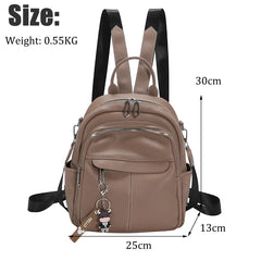 Women Leather Backpack Soft Solid Multi-Function Small Backpack Female Ladies Sh