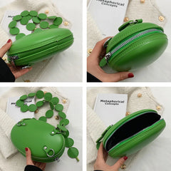 Women Round Handbag Crossbody Bags Green Pink Shoulder Party Clutch