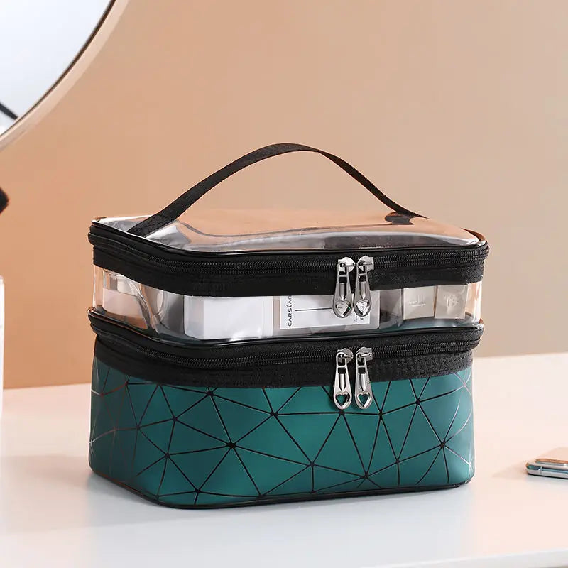 Double Layer Makeup Bag Portable Lady Makeup Artist Multi-functional Storage