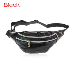 Glitter Waist Pack Double-Zip Fanny Pack Women Hip Purse Satchel
