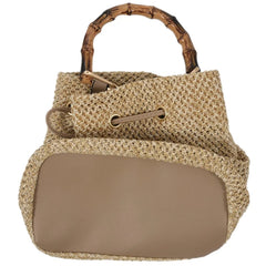 Women's Straw Bucket Bag Woven Shoulder Bags Shopping Purse Beach Handbag
