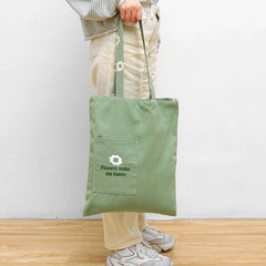 Double-Sided Cotton Linen Handbag Shopper Bag Reusable Grocery Bag