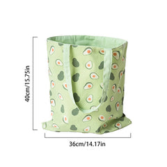 Double-Sided Cotton Linen Handbag Shopper Bag Reusable Grocery Bag