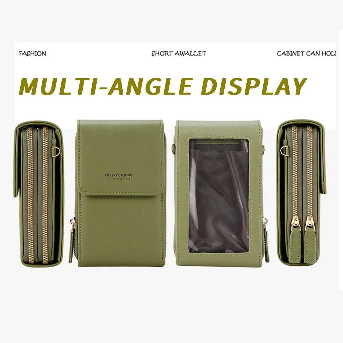 Women Crossbody Bags Long Multi-Pocket Shoulder Bags