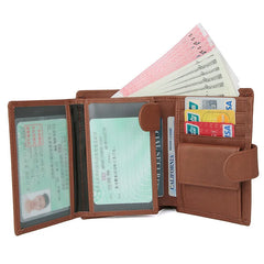 Men's Cow Leather Short Wallet High Quality Cash Purse