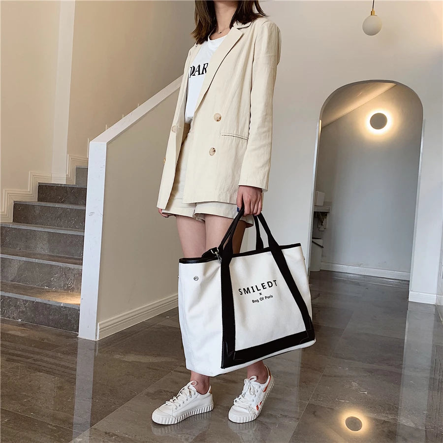 Canvas Women Handbags Large Capacity Shoulder Bag