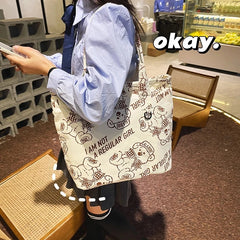Cartoon Little Bear Shoulder Bag for Women