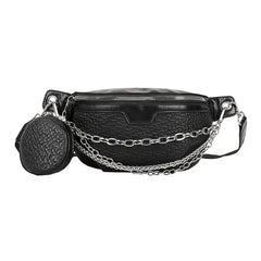 Chain Women Waist Bag PU Leather Chain Belt Bags Fanny Pack