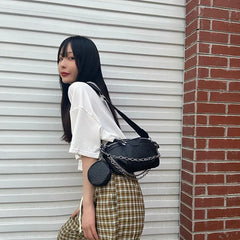 Chain Women Waist Bag PU Leather Chain Belt Bags Fanny Pack