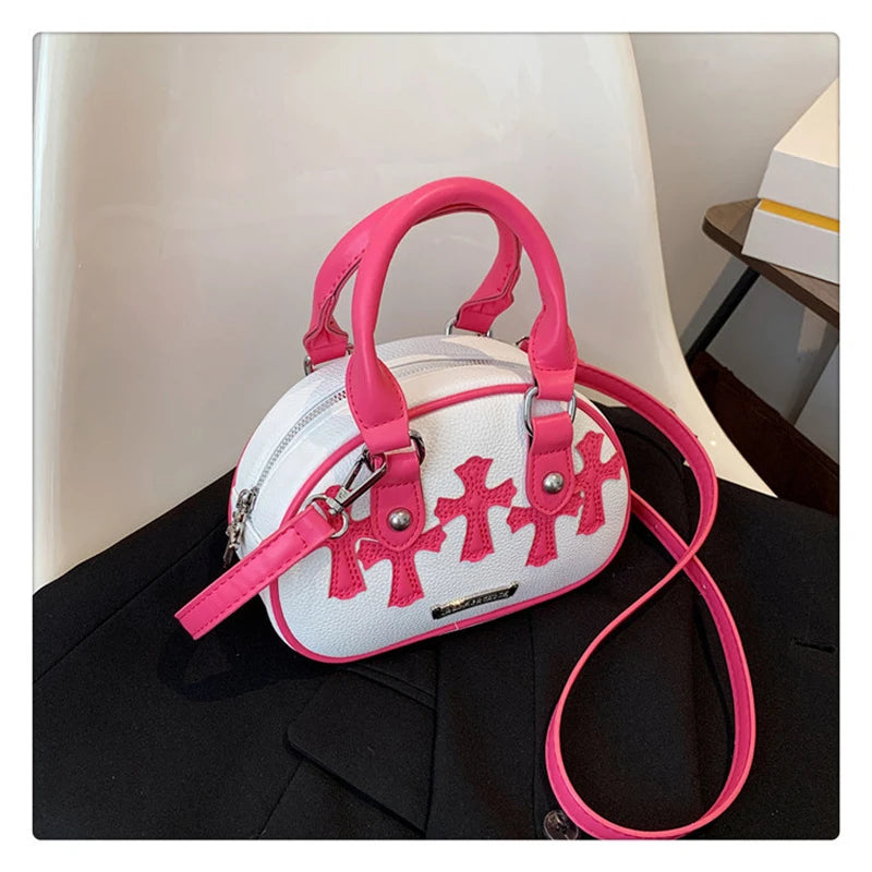 High Personality One Shoulder Crossbody Bag Women's Round Bag