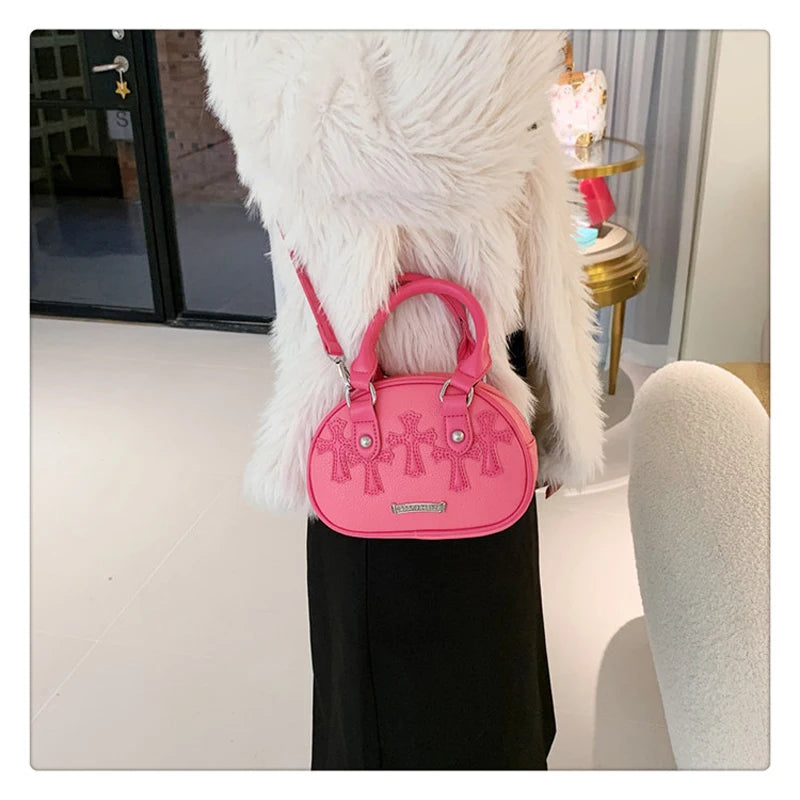 High Personality One Shoulder Crossbody Bag Women's Round Bag