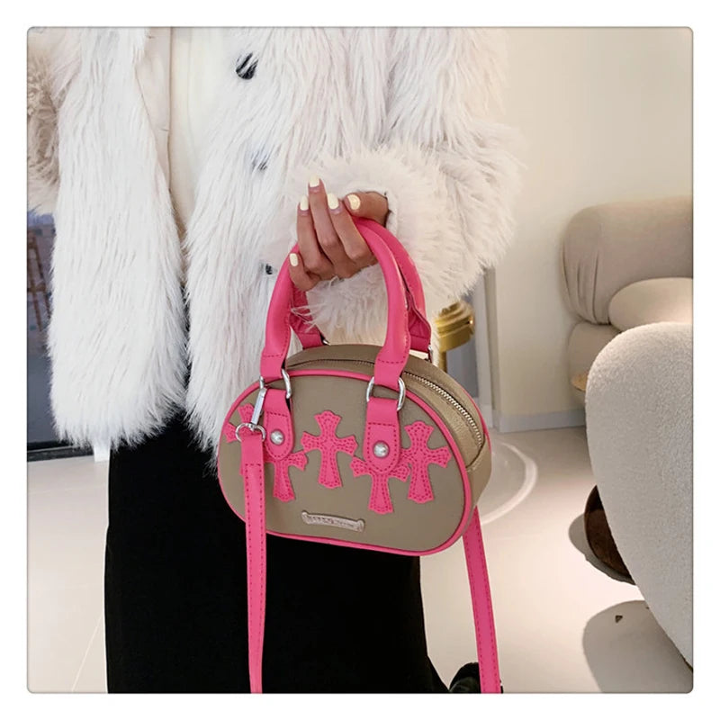 High Personality One Shoulder Crossbody Bag Women's Round Bag