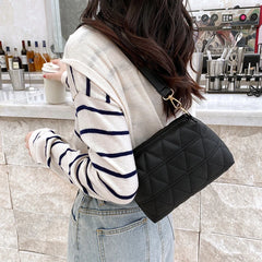 Embroidered Rhombic Chain Shoulder Bag