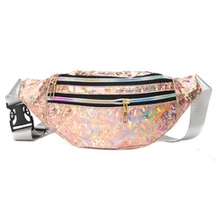 Hologram Waist Bag Laser PU Beach Travel Banana Hip Bum Zip Women Purse