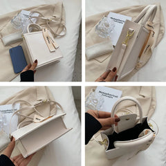 Women's Small Totes Bag PU Leather Short Handle Crossbody Handbag