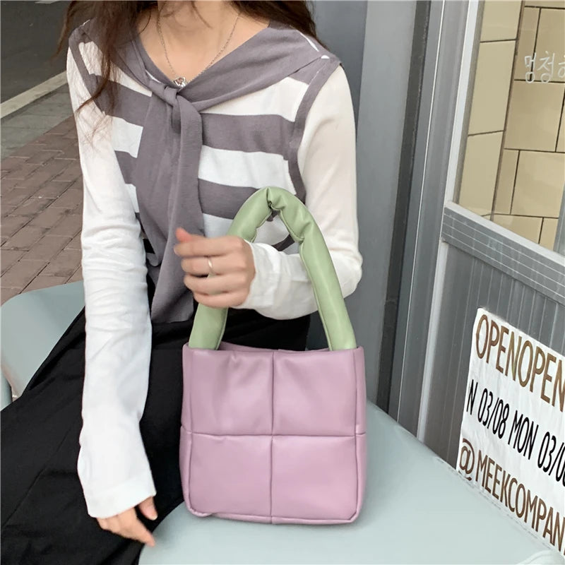 Women's Soft PU Leather Tote Bag - Small Hobos Handbag