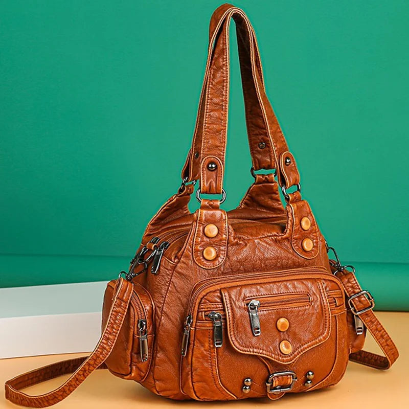 Soft Leather Handbag Women's Shoulder Tote
