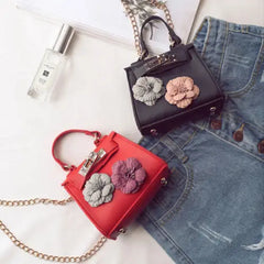 Mini Floral Handbag Chain Messenger Crossbody Shoulder Bag Girls Flower Hot