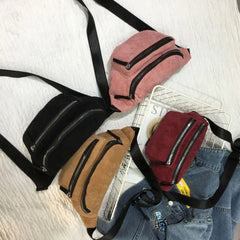 Corduroy Bum Bag Women Waist Chest Pack 4 Colors