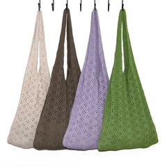 Large Capacity Hollow Woven Shoulder Bag for Women