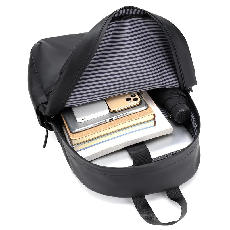 Large Capacity Men's Backpack Laptop Bag Waterproof Fabric Student School Bag
