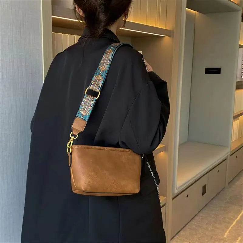 Leather Texture Handbags for Women Purses Retro Crossbody Shoulder Bag