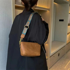 Leather Texture Handbags for Women Purses Retro Crossbody Shoulder Bag