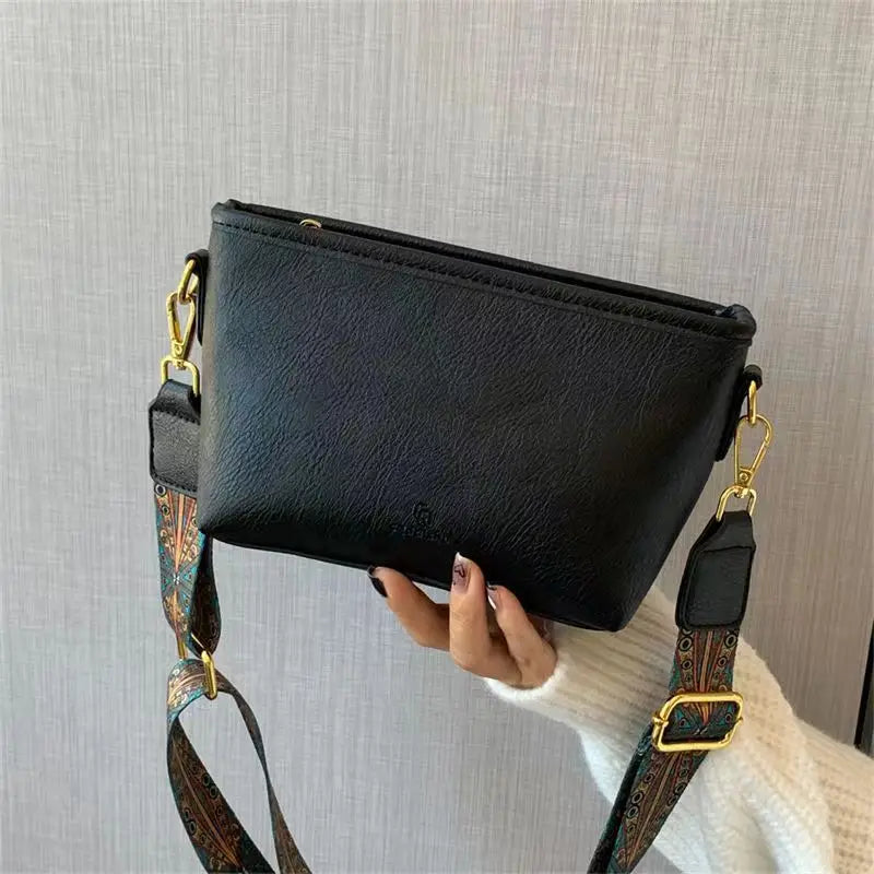 Leather Texture Handbags for Women Purses Retro Crossbody Shoulder Bag