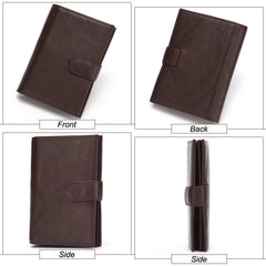 Men's Leather Passport Bag Multi-card Short Wallet