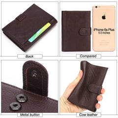 Men's Leather Passport Bag Multi-card Short Wallet