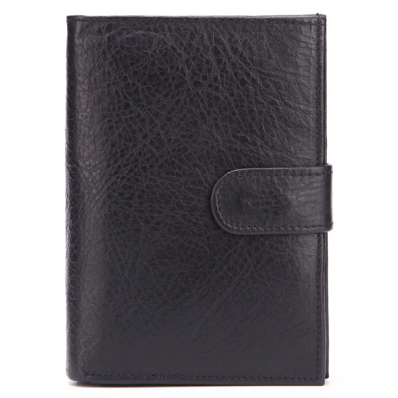 Men's Leather Passport Bag Multi-card Short Wallet