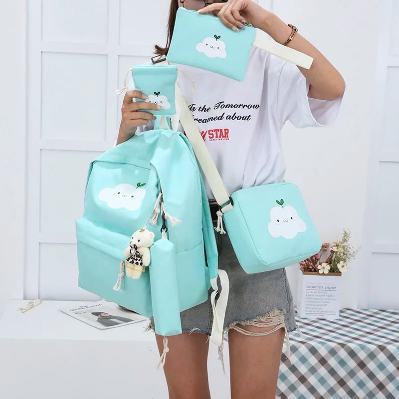 Nylon Backpack Schoolbags for Teenagers Girls