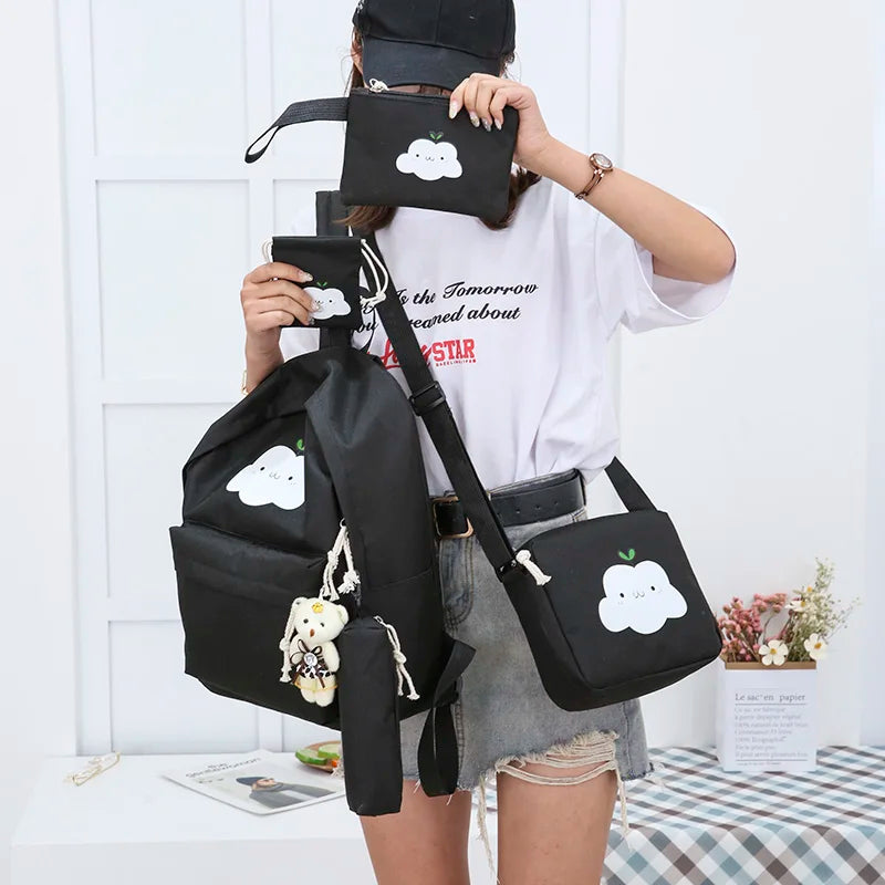 Nylon Backpack Schoolbags for Teenagers Girls