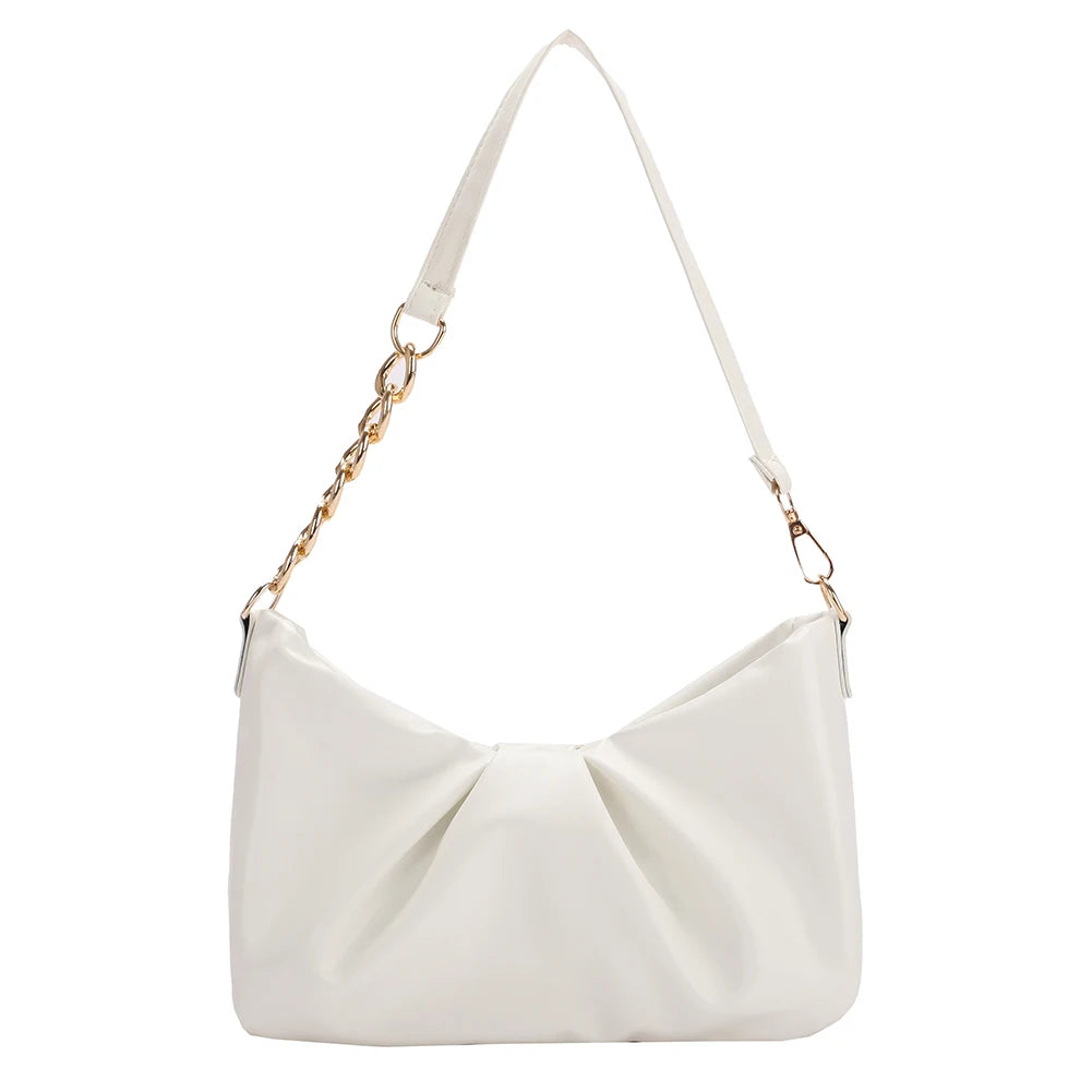 Pleated Handlebags for Women PU Cloud Bags Armpit Bag Shopping Shoulder Bags