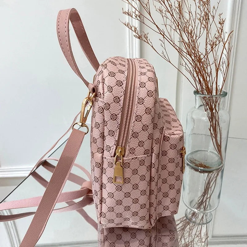 Waterproof Mini Leather Backpack for Women, Phone Purse Bag