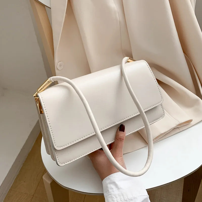 Rectangle Shoulder Bags Soft PU Leather Lady Messenger Bags Women Armpit Bag