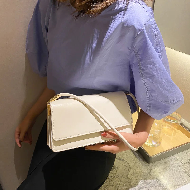 Rectangle Shoulder Bags Soft PU Leather Lady Messenger Bags Women Armpit Bag