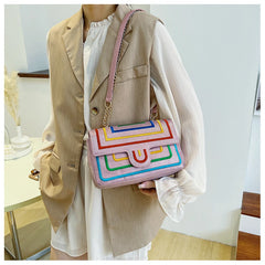 Rhinestone One Shoulder Crossbody Chain Bag Girl