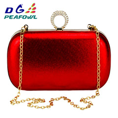 Silk Red Diamond Clutch Shoulder Chain Bridal Handbag