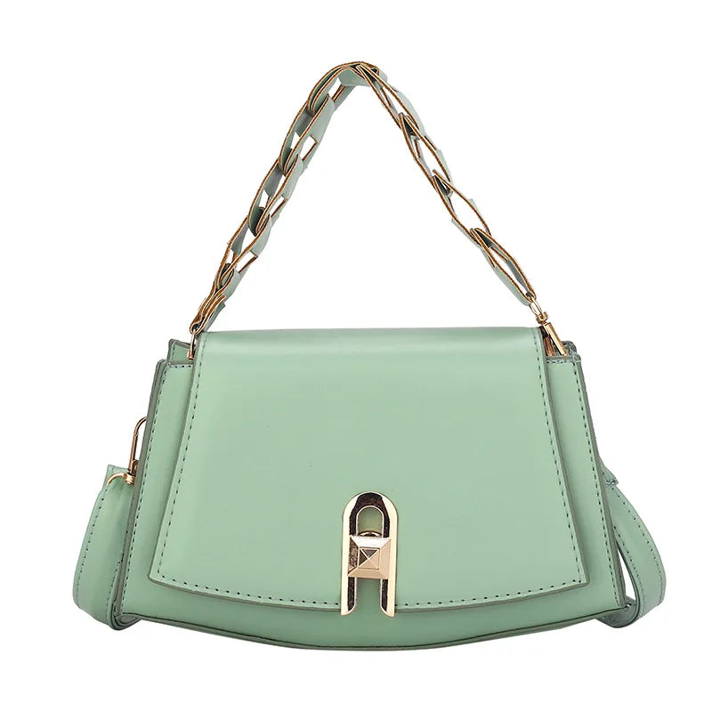 Solid Lock Woven Underarm Bag Lady Casual Versatile Shoulder Bags