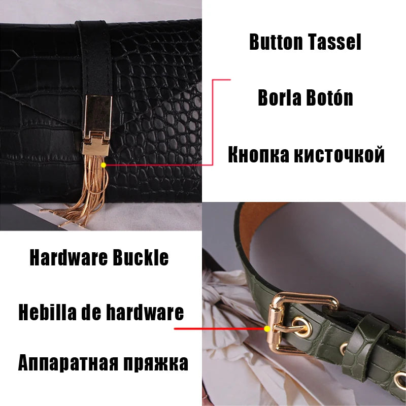 Tassel Waist Bag Women Soft Leather Fanny Pack Phone Pocket G141