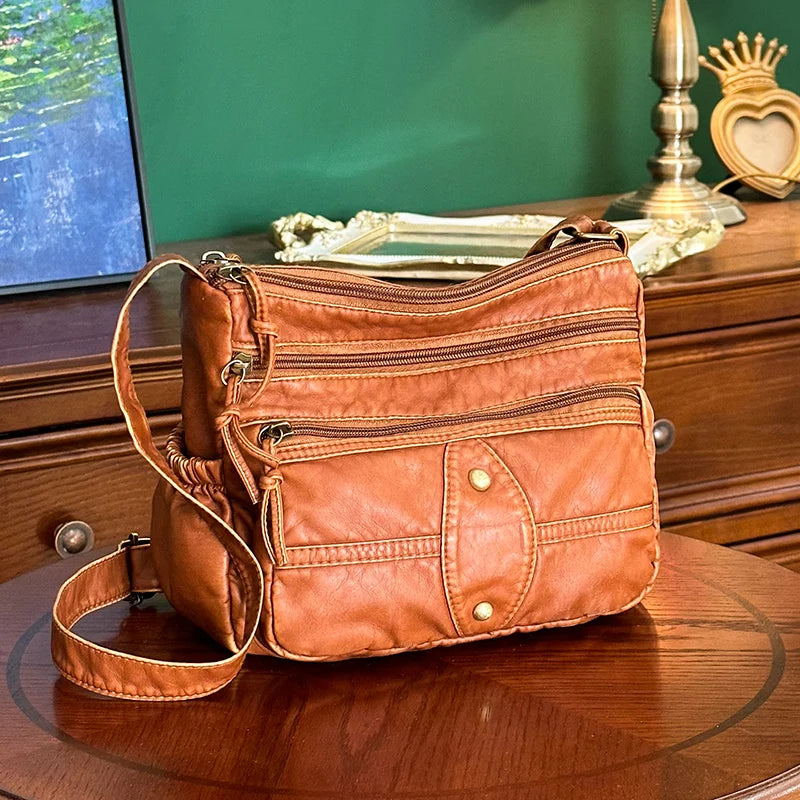 Soft Leather Crossbody Bag for Women Shoulder Handbag