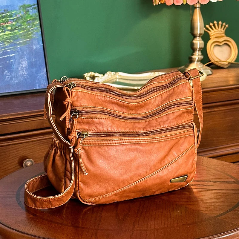 Soft Leather Women Shoulder Bag Crossbody Handbag Messenger Bag