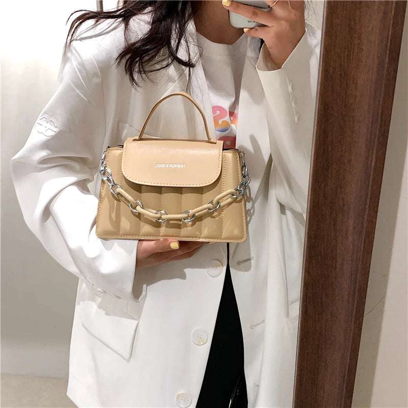 Stylish Single Shoulder Square Bag with Chain Strap